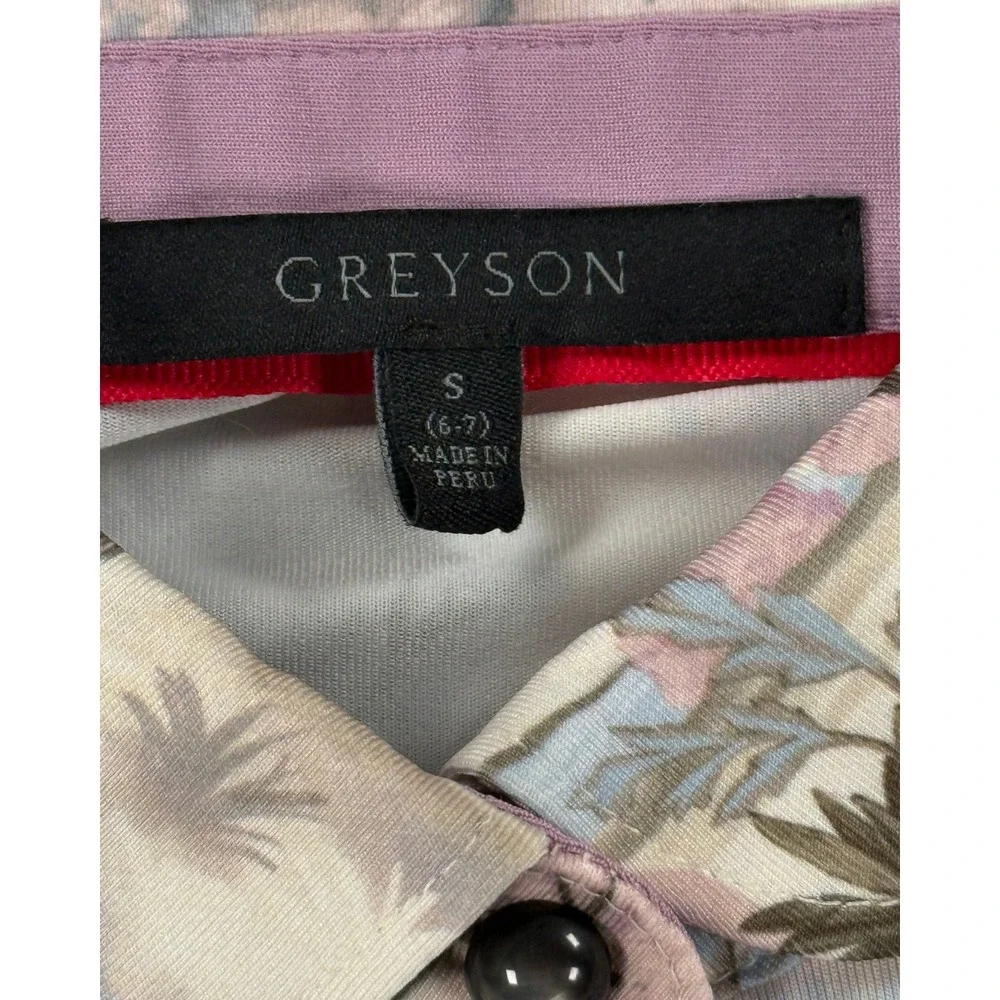 NWT Greyson Girls Scarlett Wolves Roam‎ Polo Shirt Wisteria Pink S Short Sleeve